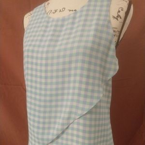 Sleeveless top baby doll checkered pattern